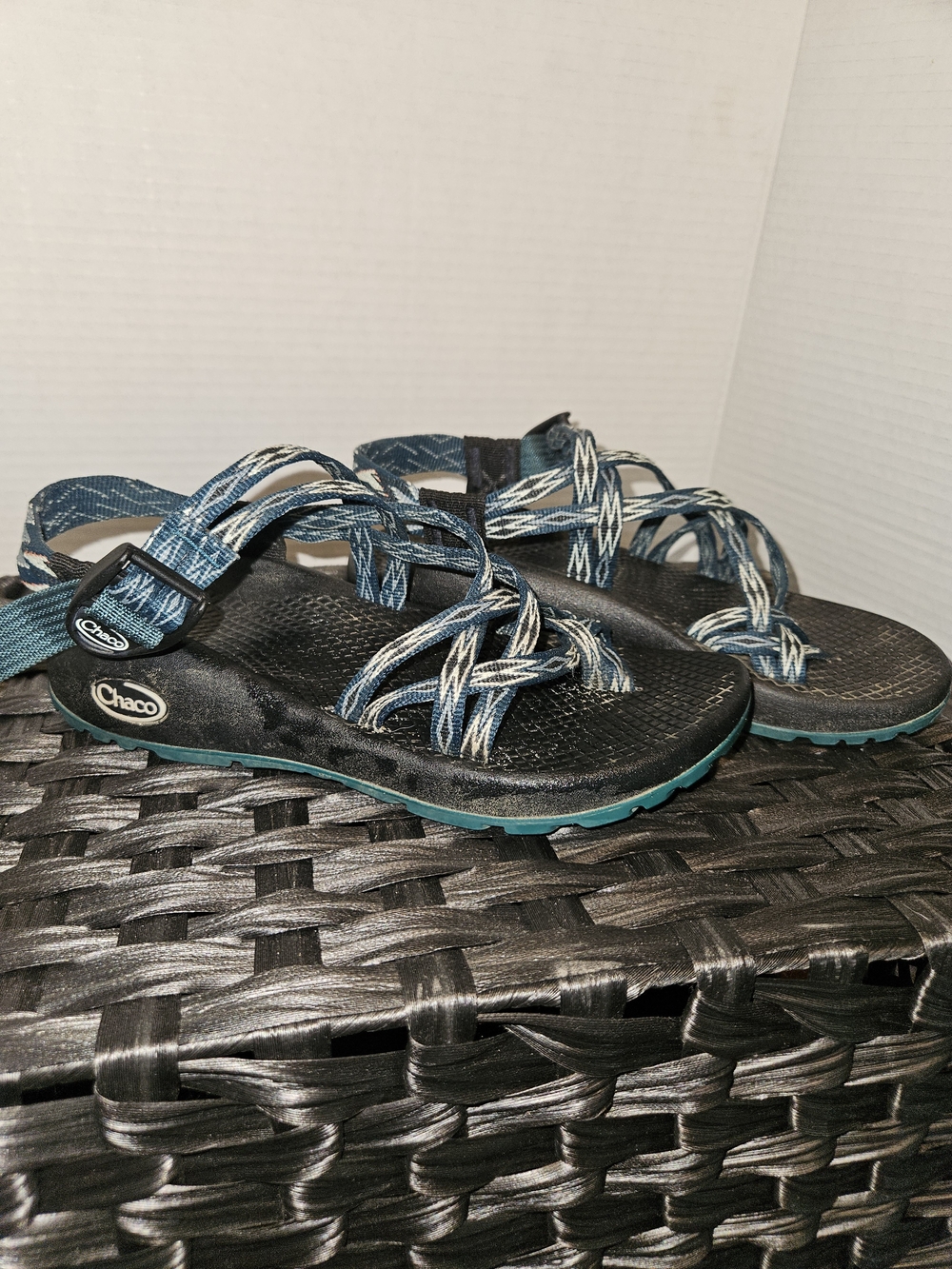 Chaco Women's Blue Teal Patterned Strap Sandals